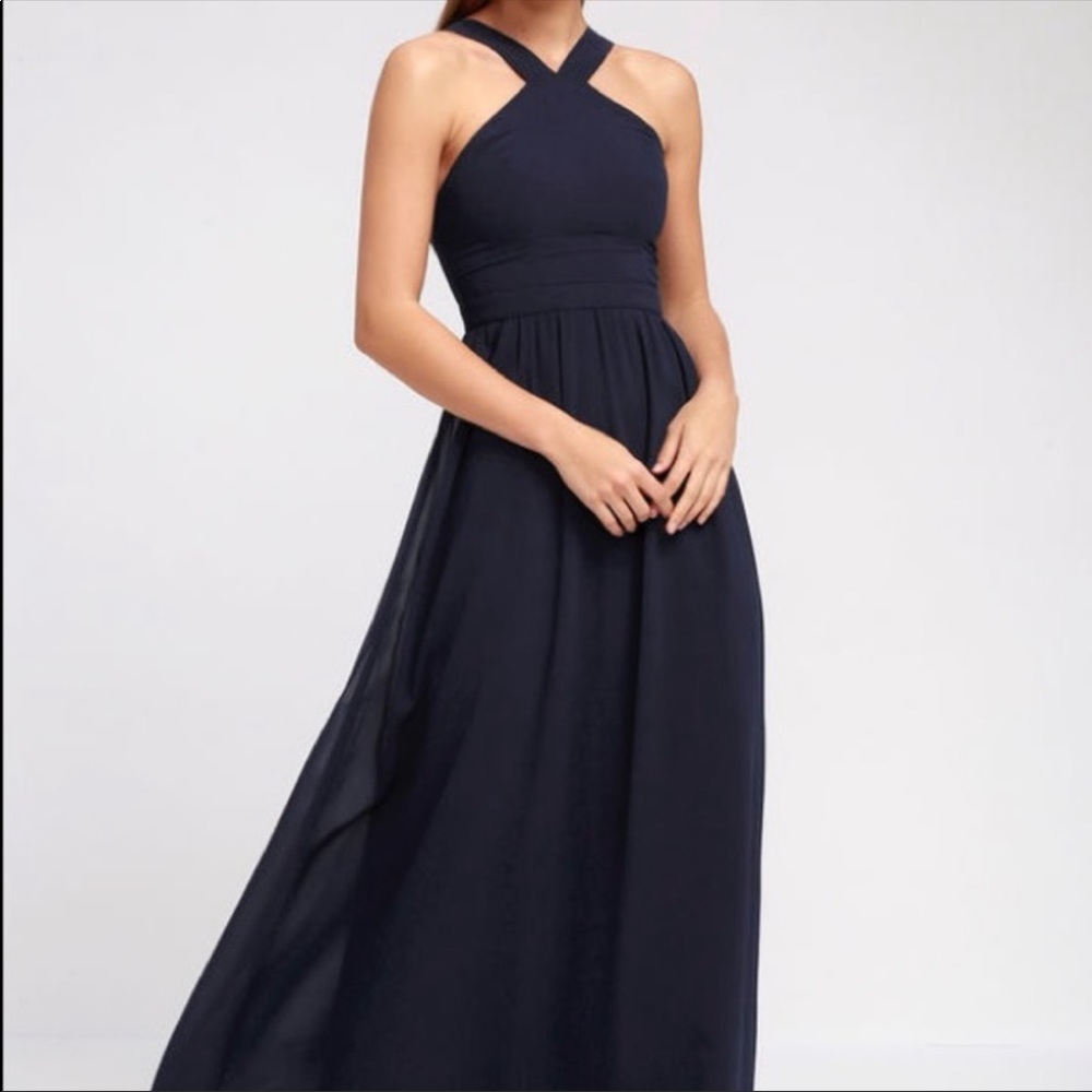 Lulus air of romance dress in navy